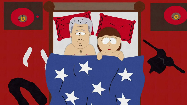 Liane Cartman in bed with president, South Park