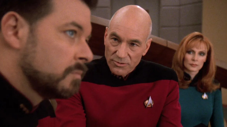 Jonathan Frakes, Patrick Stewart, and Gates McFadden on Star Trek: The Next Generation