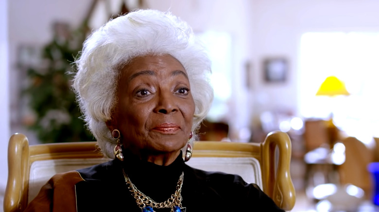 Nichelle Nichols smiling in an interview in Woman in Motion