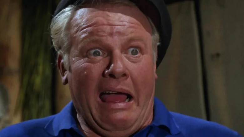 Alan Hale Jr's Skipper yells in surprise on Gilligan's Island