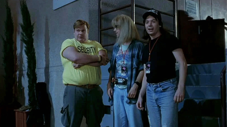 Chris Farley arms folded Wayne's World