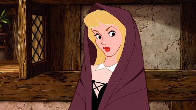 Aurora wearing a hood in Sleeping Beauty