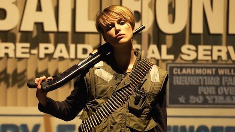 Keira Knightley brandishes a shotgun as Domino Harvey in Domino