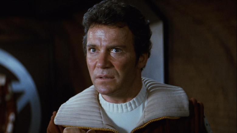 William Shatner as Kirk getting ready to yell out Khan's name in Star Trek II: The Wrath of Khan