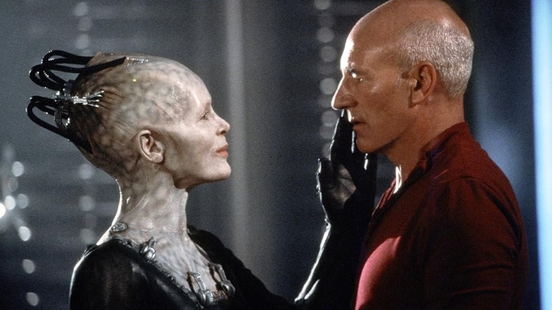 Patrick Stewart's Picard coming face-to-face with the Borg Queen in Star Trek: First Contact