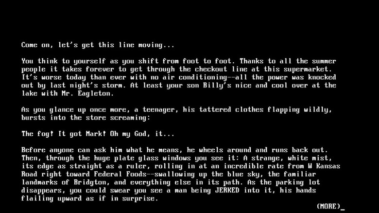 A still from The Mist text adventure (intro screen)