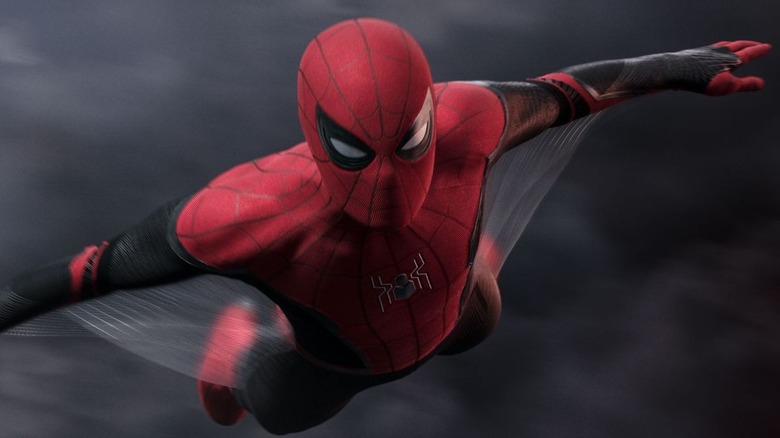 Spider-Man: Far From Home Spider-Man glides with web wings