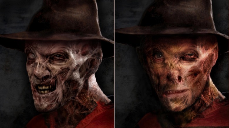 Two Freddy Krueger designs with burnt flesh