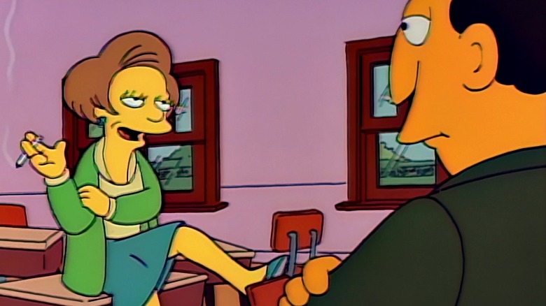 The Simpsons Ms. Crabapple tries to seduce Mr. Bergstrom