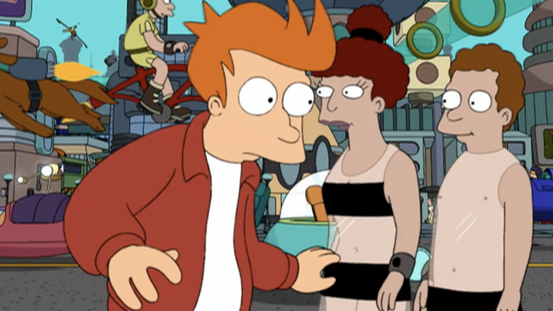 Fry camina por las calles de Nueva York en Futurama