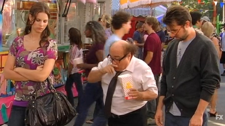 Jill Latiano Howerton, Danny DeVito, and Rob McElhenney on It's Always Sunny in Philadelphia