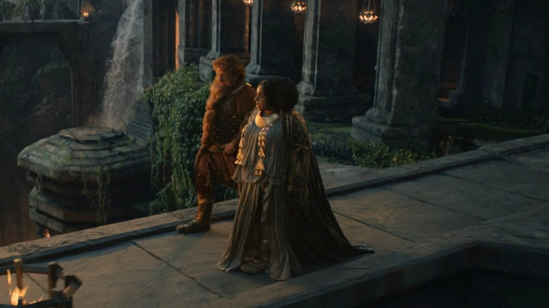 Owain Arthur and Sophia Nomvete in The Lord of the Rings: The Rings of Power