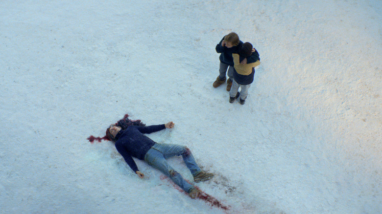 Samuel lying dead in the snow in Anatomy of a Fall