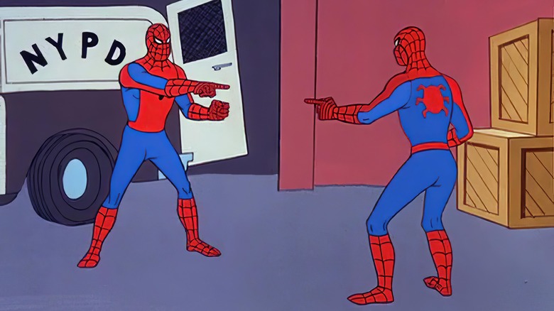Spider-Man pointing meme from the 1967 Spider-Man series