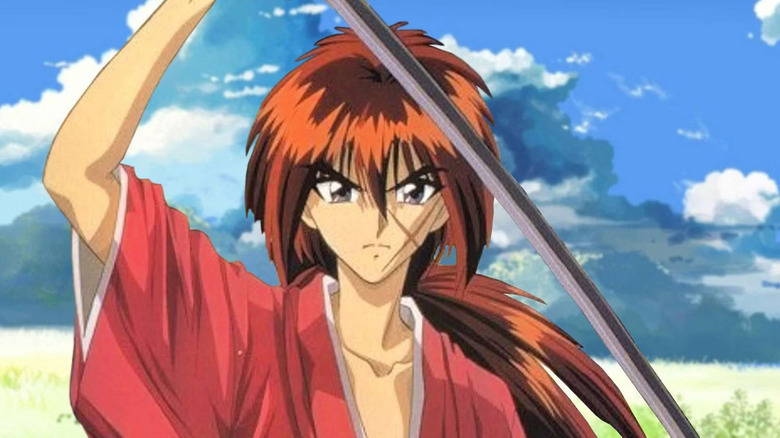 Kenshin Himura, sword, sky