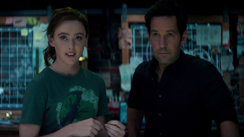 Kathryn Newton and Paul Rudd as Cassie and Scott Lang in Ant-Man and the Wasp: Quantumania