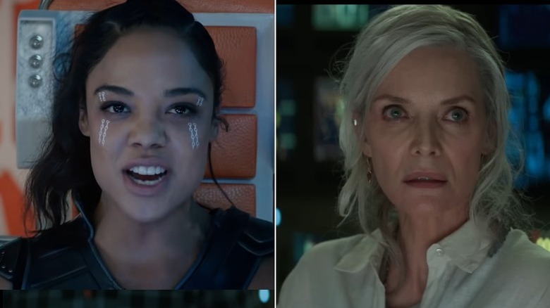 Tessa Thompson in Thor: Ragnarok and Michelle Pfeiffer in Ant-Man and The Wasp: Quantumania