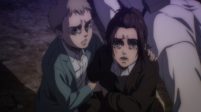 Gabi and Falco in Attack on Titan