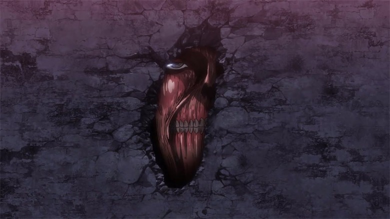 Attack on Titan titan face in the wall