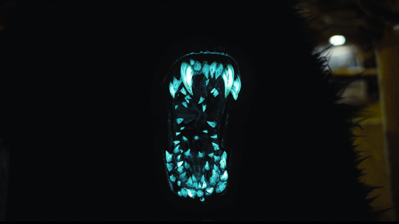 A closeup of the alien mouth in Attack the Block