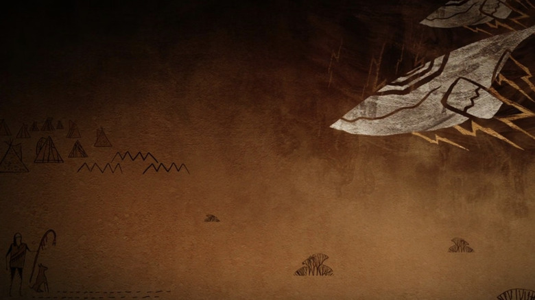 Comanche hide-art drawings decorate the end credits of Prey