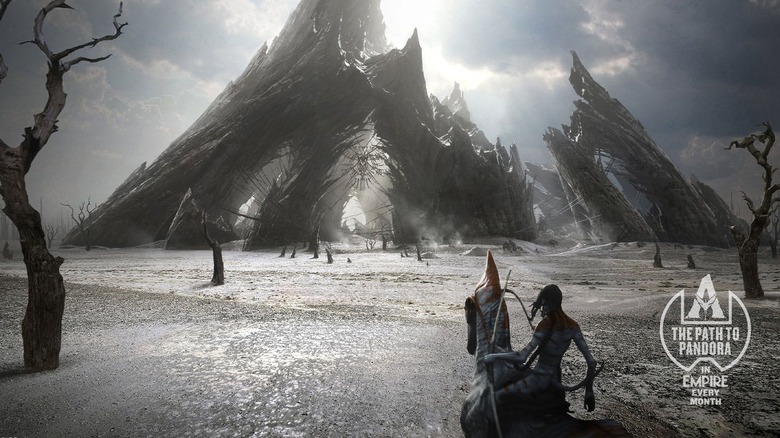 A piece of concept art that shows the infertile, volcanic village Ash in Avatar: Fire and Ashes