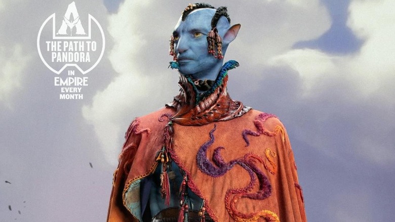 An early look at David Tewlis as Chief Nausa Paylka, dressed in a colorful robe in the avatar: fire and ash