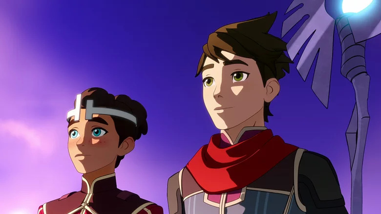 The Dragon Prince two people with sun shining on their faces