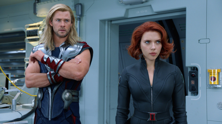 The Avengers 2012 Thor and Black Widow 