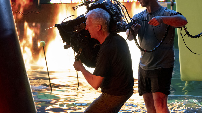 James Cameron on the set of Avatar: The Way of Water