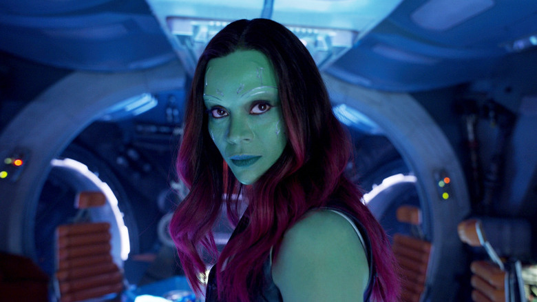 Zoe Saldana as Gamora in Guardians of the Galaxy Vol. 2