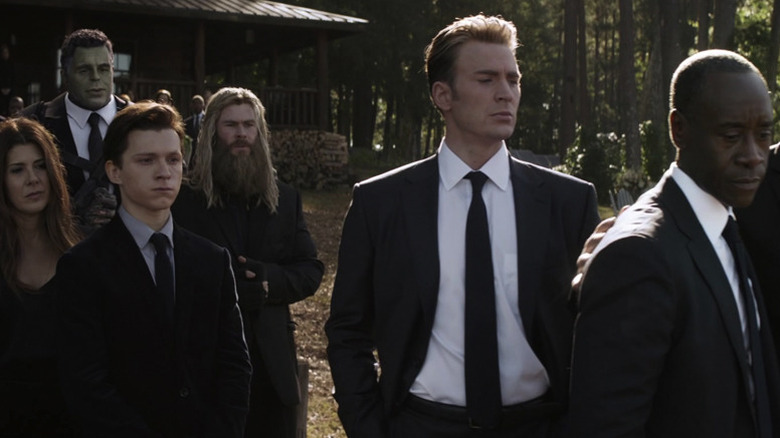 Avengers Cast at funeral