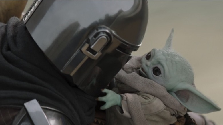 Baby Yoda and Mandalorian reuinite