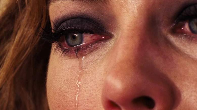 Margot Robbie crying in Babylon