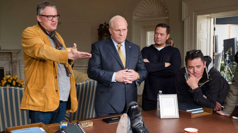 Adam McKay on the Vice set