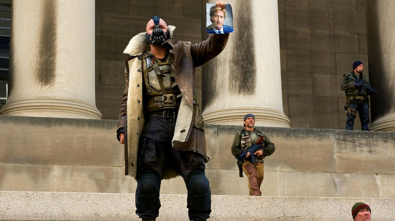 Supervillain Bane making his debut in The Dark Knight Rises