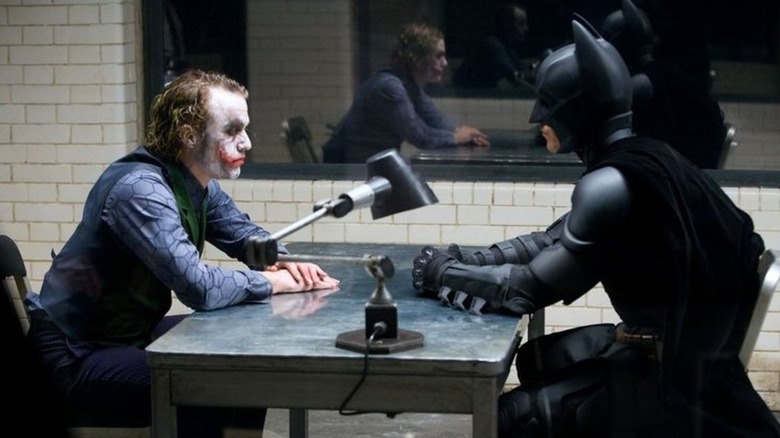 Batman and the Joker in The Dark Knight interrogation