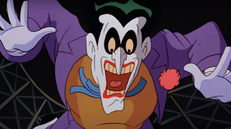 The Joker screams as he falls from a great height in Batman The Animated Series