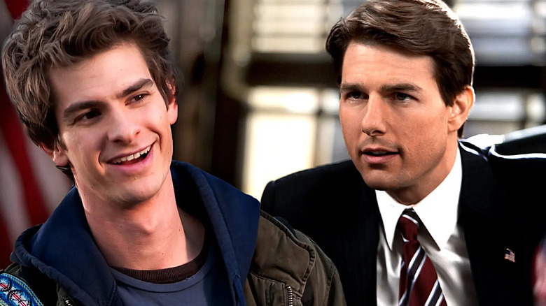 Peter Parker looks happy while  Senator Jasper Irving looks smug