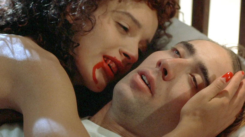 Nicolas Cage and Jennifer Beals in "Vampire's Kiss."