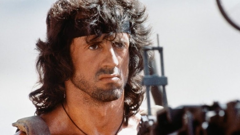 Sylvester Stallone firing gun Rambo III