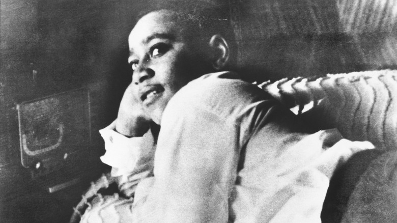 Emmett Till laying on bed