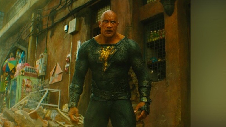 Black Adam stands in alley