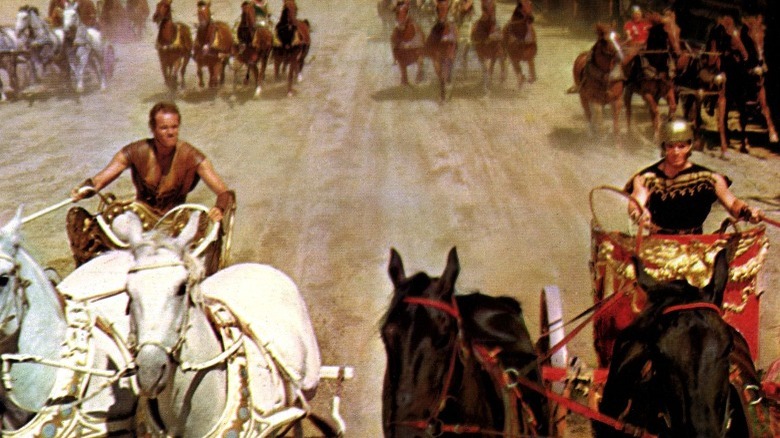 Judah and Messala Chariot Racing in Ben-Hur