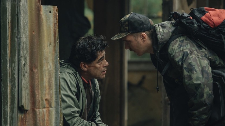 Paul Dano and Benicio del Toro share an intense moment in Escape at Dannemora