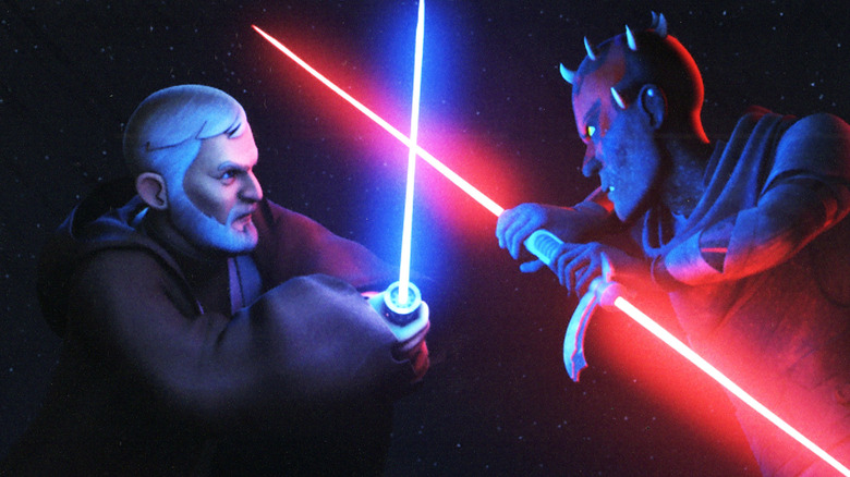 Obi-Wan Kenobi dueling Darth Maul