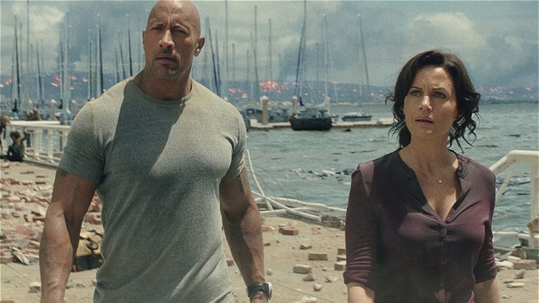 Dwayne Johnson and Carla Gugino in San Andreas