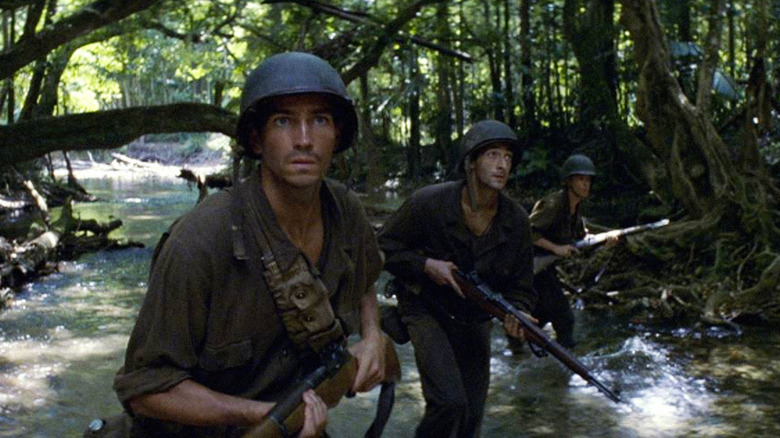 Jim Caviezel and Adrien Brody in The Thin Red Line