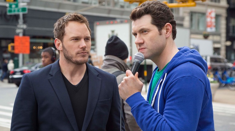 Billy Eichner and Chris Pratt in Billy on the Street