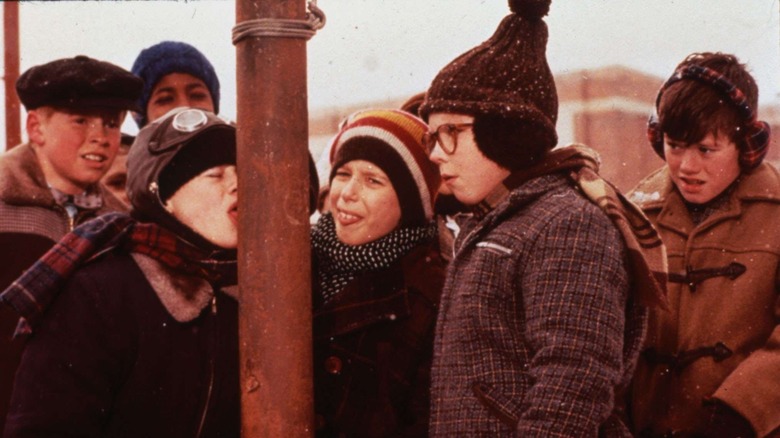 A Christmas Story flicks tongue stuck to pole